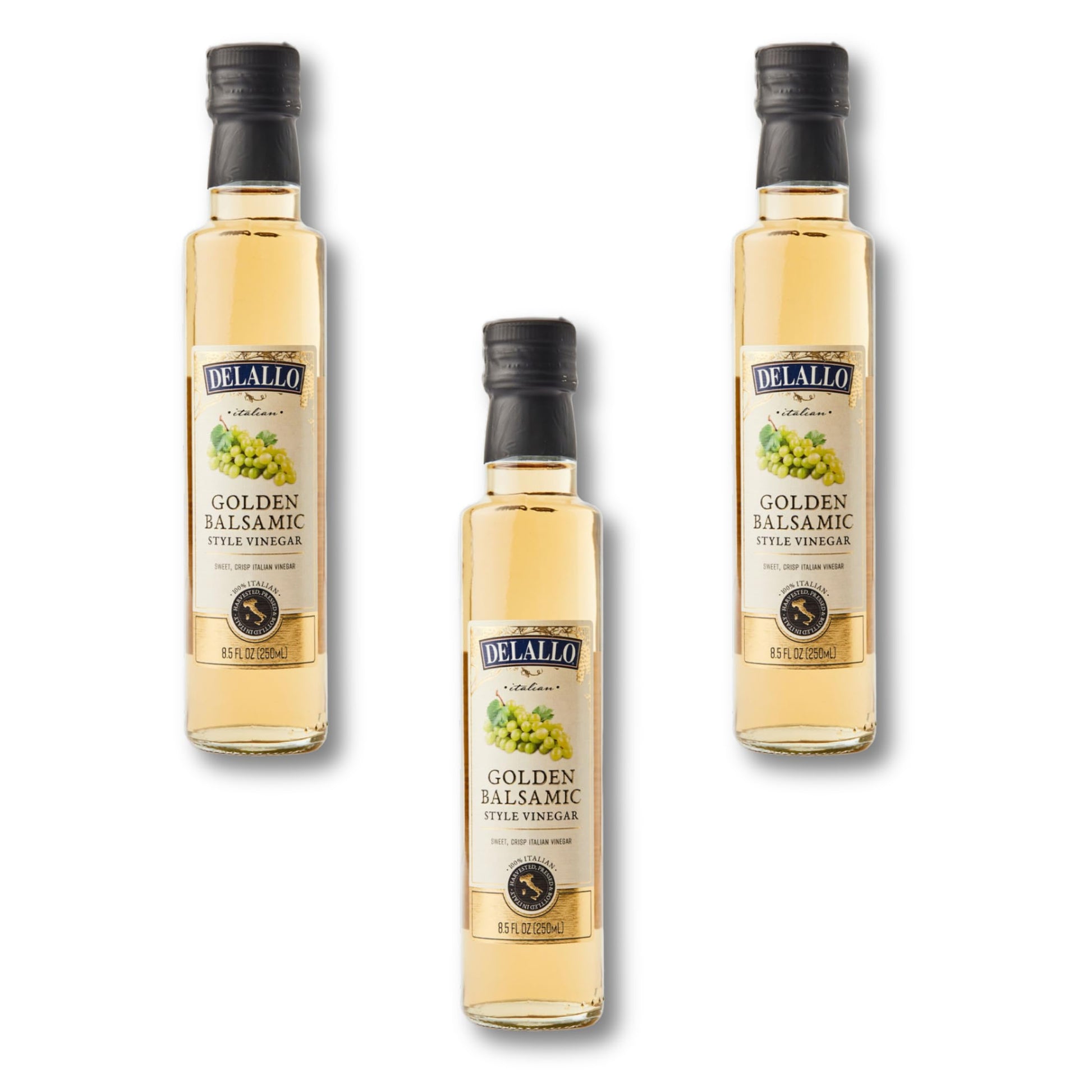 DeLallo Golden Balsamic Vinegar, Made in Italy, Light Tangy Sweet Flavor, For Dressings and Marinades, Non-GMO, Gluten-Free, Veg