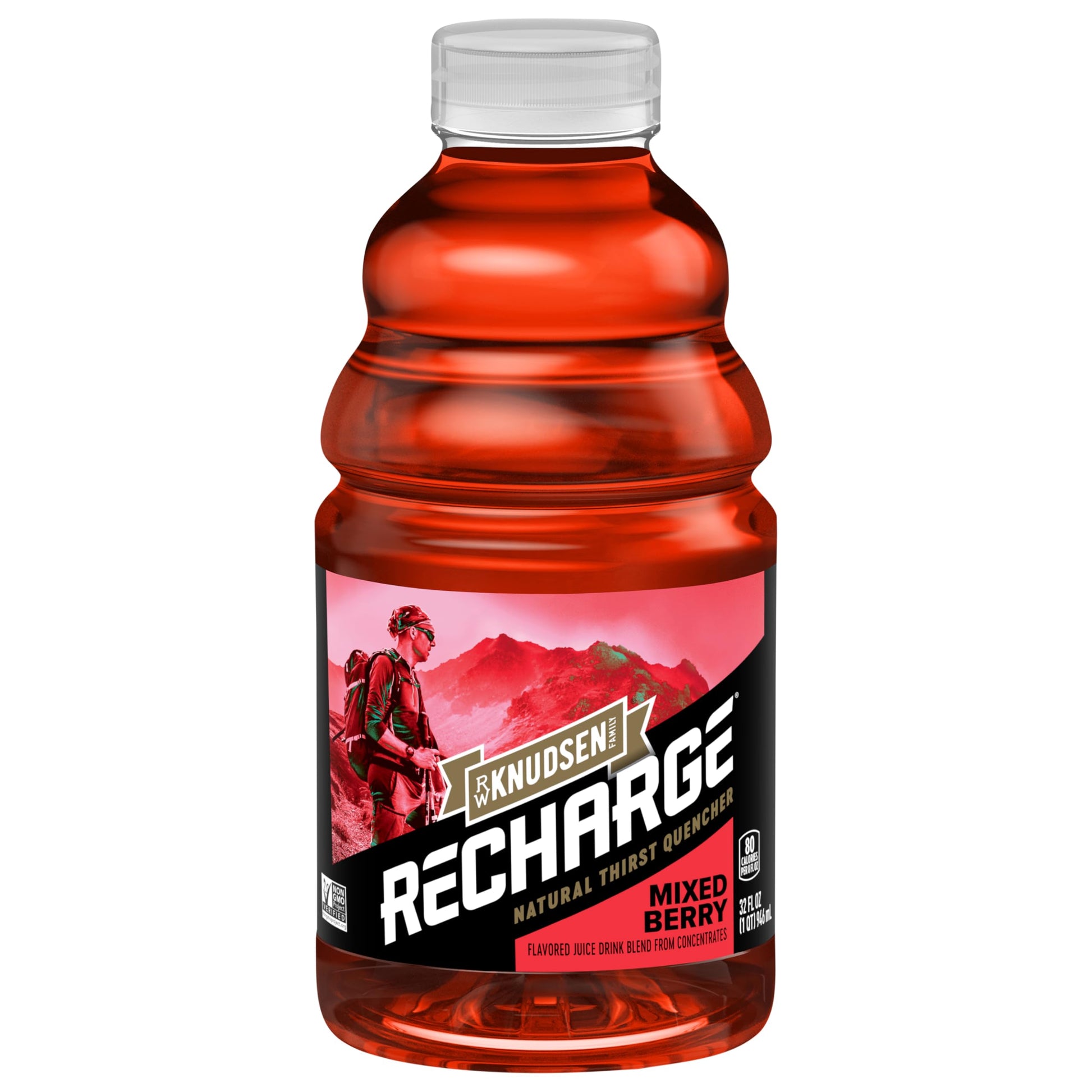 R.W. Knudsen Recharge Mixed Berry Sports Drink with Electrolytes, 32 fl oz (Pack of 6)