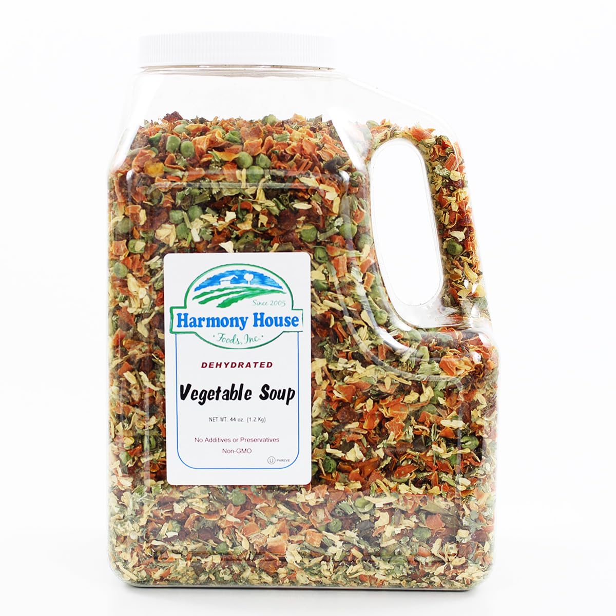 Harmony House Vegetable Soup Mix - Dehydrated Vegetables for Cooking, Camping, Emergency Supply - 44 oz Jug