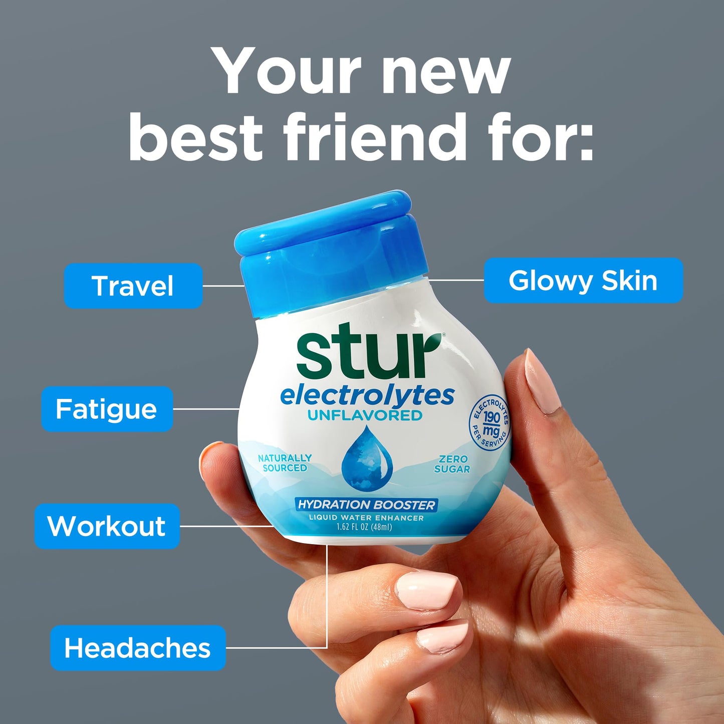 Stur Electrolyte Drops | Trace Minerals for Instant Hydration | No Sugar  No Sweeteners | Zero Calories | Unflavored Liquid Water Enhancer | Vegan & Keto Friendly | 5 Bottles (Makes 160 Drinks)