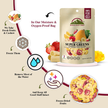 Himalayan Chef Super Reds Freeze-Dried Fruit Cashew Nut Crisps, 30G/Each - 10 Pack | Mix Superfood Fruits | Healthy Snacks Packe