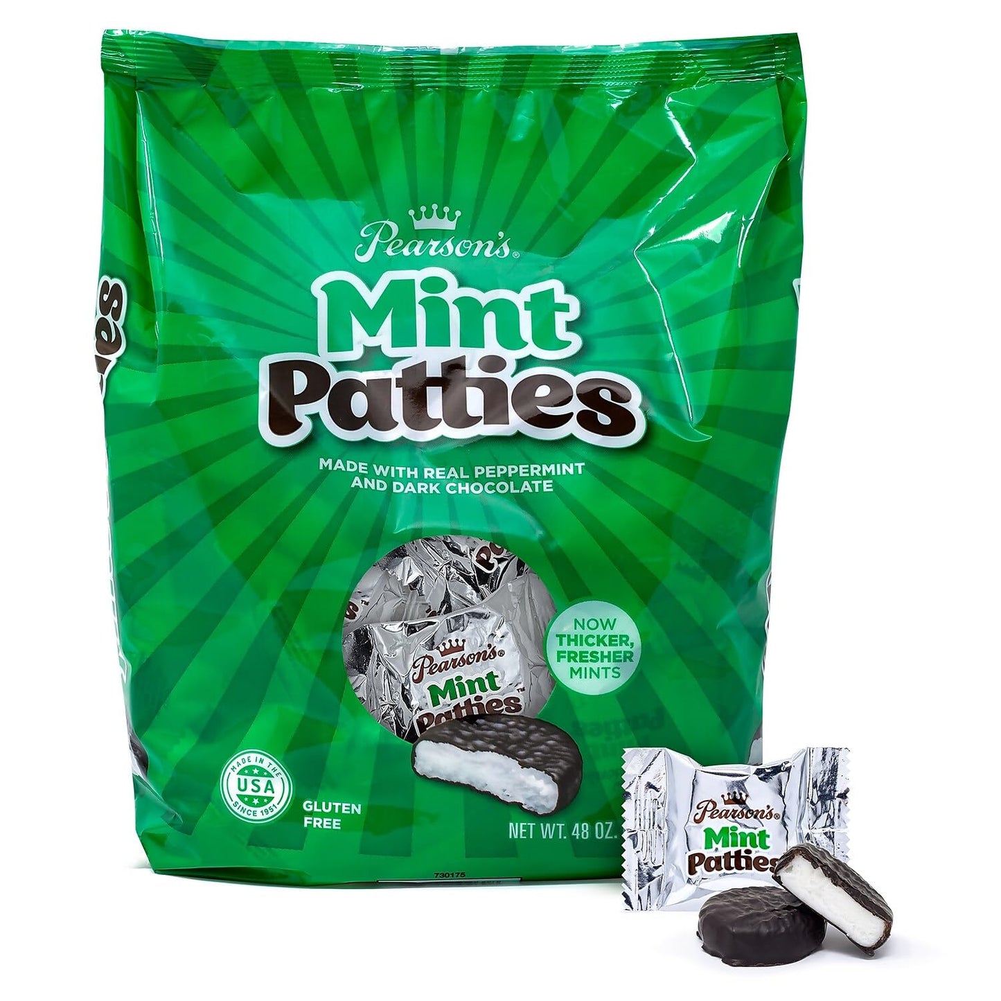 Pearson'S Mint Patties | Made With Decadent Dark Chocolate And Real Peppermint | 48 Oz Bag | Individually Wrapped