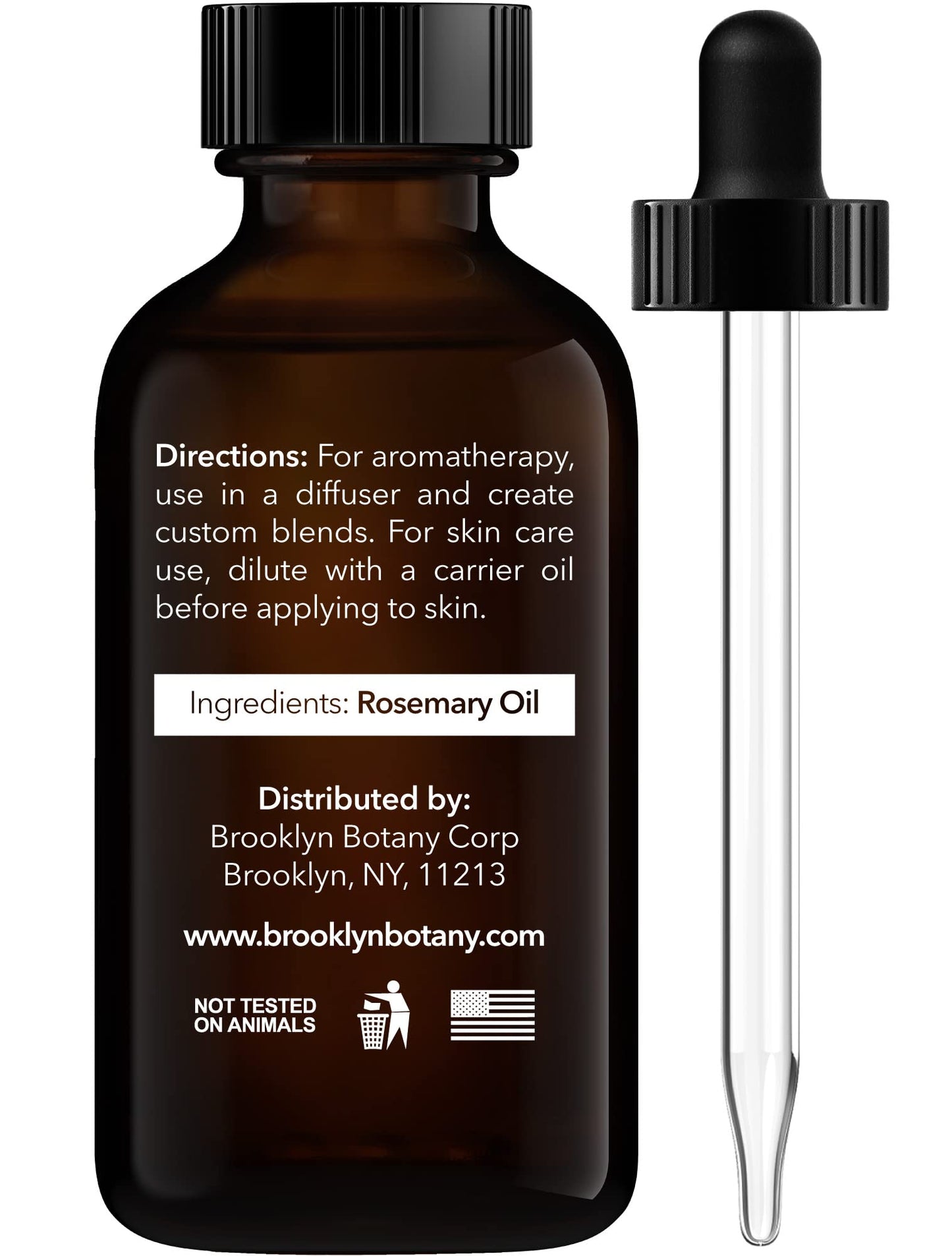 Brooklyn Botany Rosemary Essential Oil - 100% Pure And Natural - Therapeutic Grade Essential Oil With Dropper - Rosemary Oil For