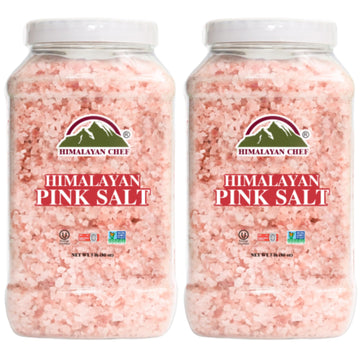 Himalayan Chef Coarse Pink Himalayan Salt, 80 oz (2-Pack), Natural, Kosher, Ideal for Cooking and Seasoning