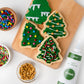 Sweets Indeed Christmas Tree Cookie Decorating Kit | 8 Pre-Baked Tree Cookies With Green & White Frosting And Sprinkles | Holiday Cookie Decorating Set For Kids, Families & Parties – 13.89 Oz