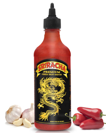 Underwood Ranches Dragon Sriracha Sauce - Hot Sauce, 17 oz (1 Pack) - Made from Red Jalapeno Peppers