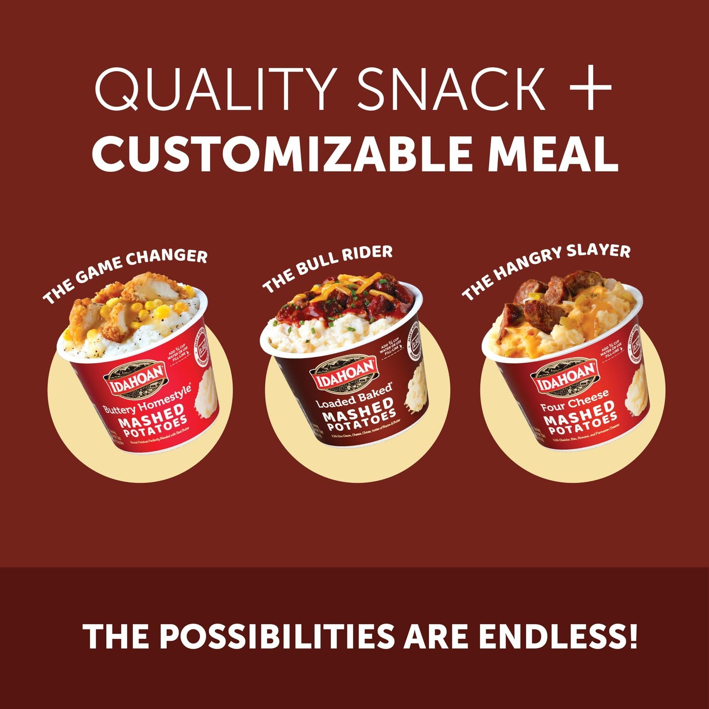 Idahoan Loaded Baked Mashed Potatoes Cup 4-Pack, 6 Oz (Pack Of 6)