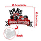 EQ EvaIrisQing Glitter Race Car Cake Topper - Racing Car Theme Party Supplies, Paper Material, Happy Birthday Decor for Boys and Girls