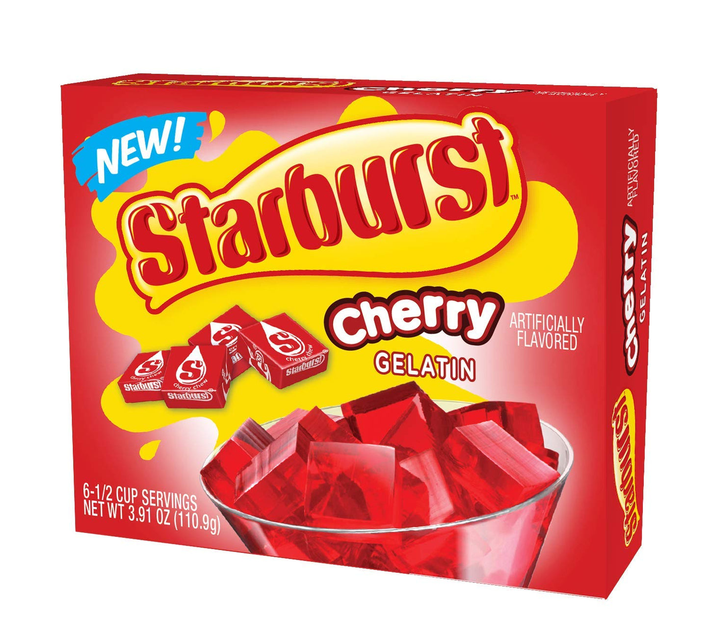 Starburst Gelatin Variety Pack, 4 Flavor Lemon, Blue Raspberry, All Pink Strawberry, And Cherry (3.89 Oz Each)