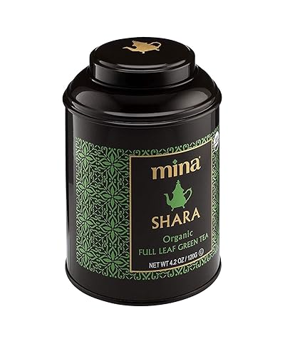Mina Shara Organic Full Leaf Green Tea In Reusable Tin, 4.2 Oz - Moroccan Loose Leaf Green Tea, For Refreshing Moroccan Mint Green Tea, Moroccan Mint Tea Ceremony