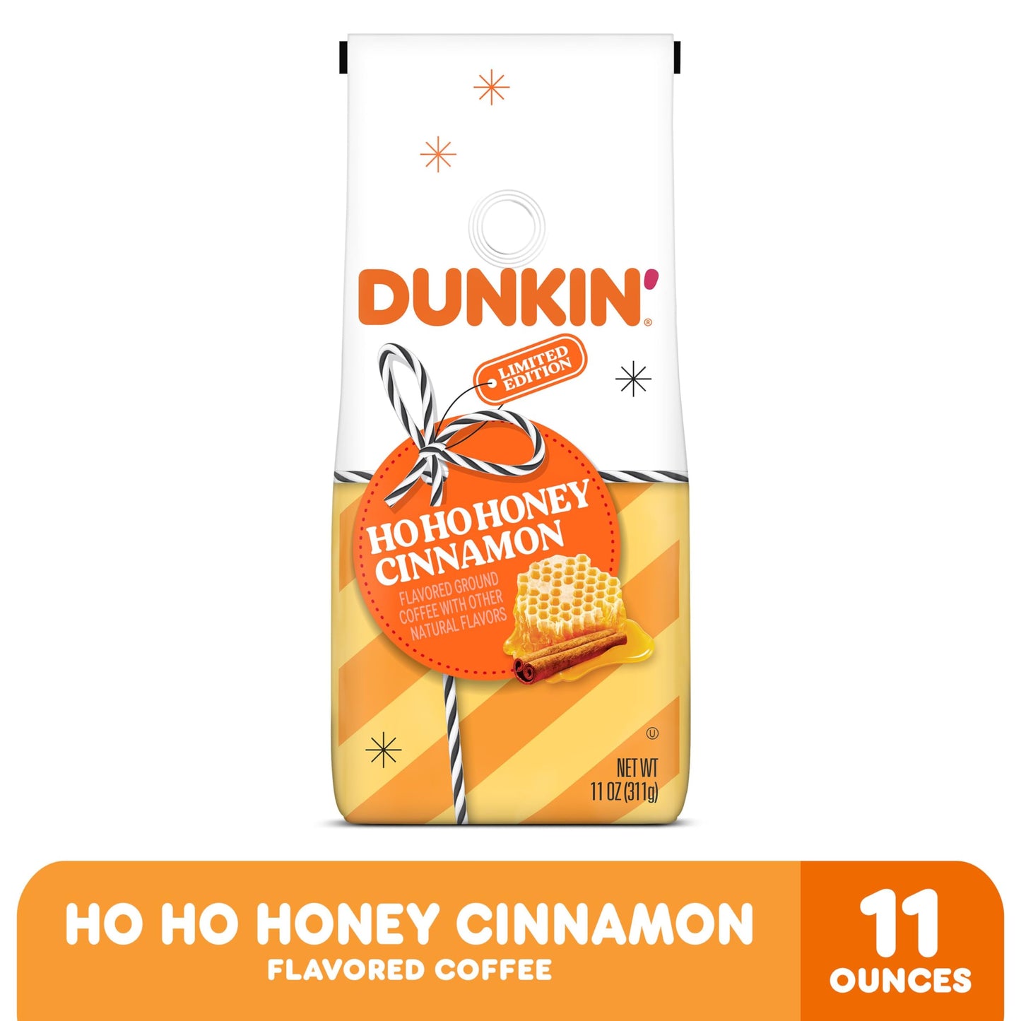 Dunkin' Ho Ho Honey Cinnamon Flavored Ground Coffee, 11 Ounce (Pack Of 6)
