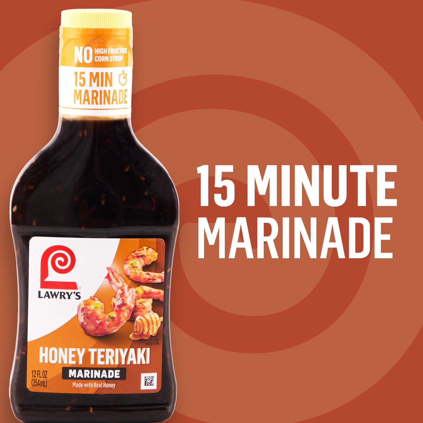 Lawry'S Marinade, Honey Teriyaki, 15 Minute Marinade, No High Fructose Corn Syrup, Made With Honey, Soy Sauce, And Garlic, Great