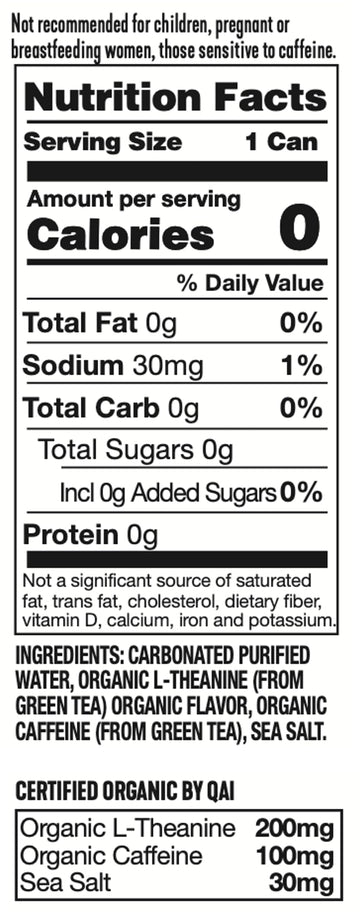 ARDOR ENERGY Sparkling Water, White Peach, 12 Fl Oz, 12 Pack, 100mg Organic Caffeine, No Sugar, Vegan, Gluten Free