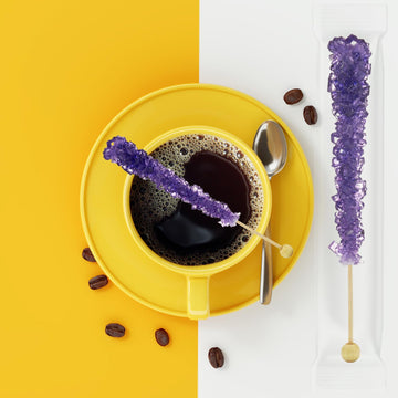 Fruidles Grape Rock Candy Lollipops Pops Candy Suckers, Color And Flavor Assortment, Individually Wrapped, 6.5'' (6-Pack)