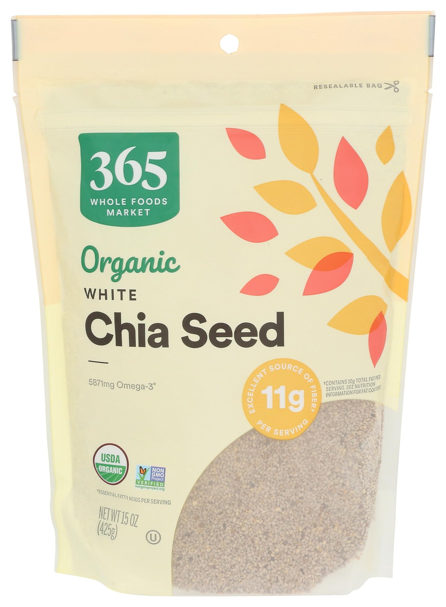 365 by Whole Foods Market, Organic White Chia Seed, 15 Ounce
