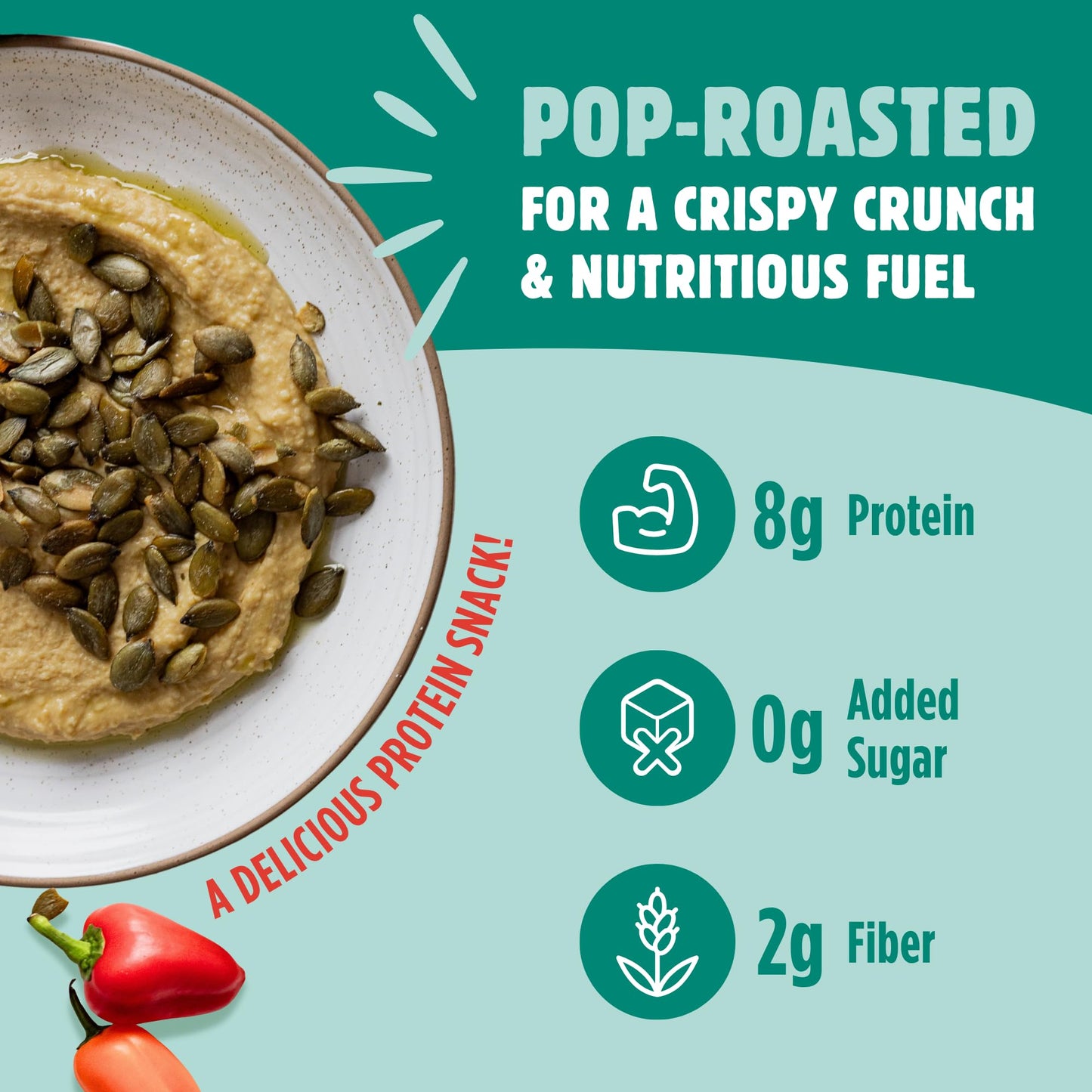 TOP FOX Organic Pop-Roasted Pumpkin Seeds, Salt & Vinegar, 3.5 oz (6 Pack), Gluten Free, Keto & Vegan Friendly Snacks