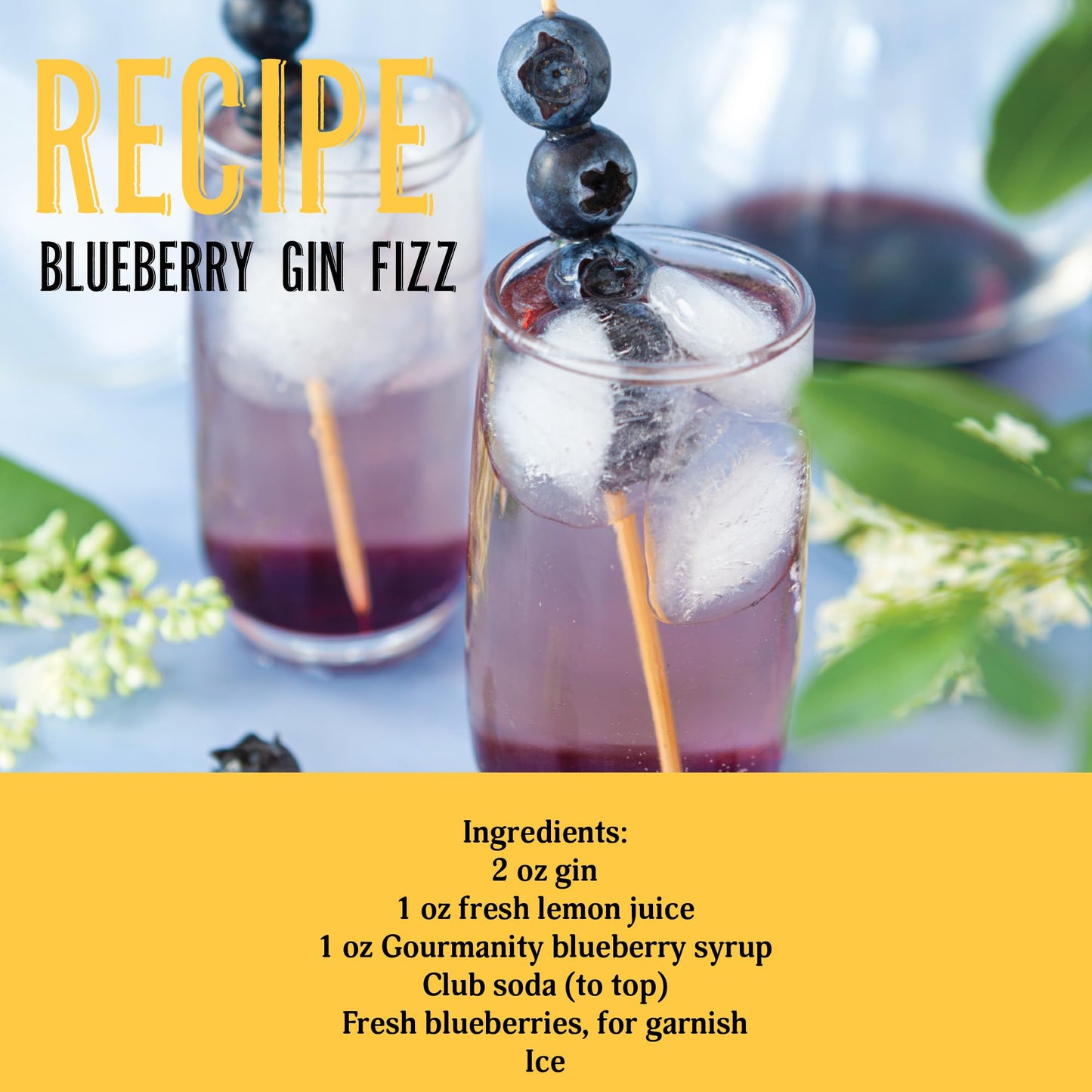 Gourmanity Blueberry Syrup, 3 Ingredients Only, Sweet and Tangy Blueberry Pancake Syrup, Great for Waffles, Snow Cones, Ice Crea