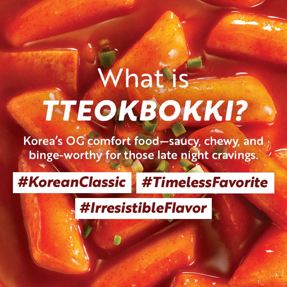 O'Food Original Cup Tteokbokki Pack Of 6, Authentic Spicy Korean Street Food, Gluten-Free Korean Rice Cakes, Microwaveable & Ins
