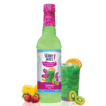 Jordan's Skinny Mixes Sugar Free Syrup, Tropigal Flavor, Tropical Fruit Flavored Water Enhancer, Drink Mix for Ice Tea, Lemonade
