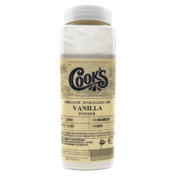 COOKS Organic Pure Vanilla Powder, 1.5 lb, Gourmet Fresh Premium Vanilla