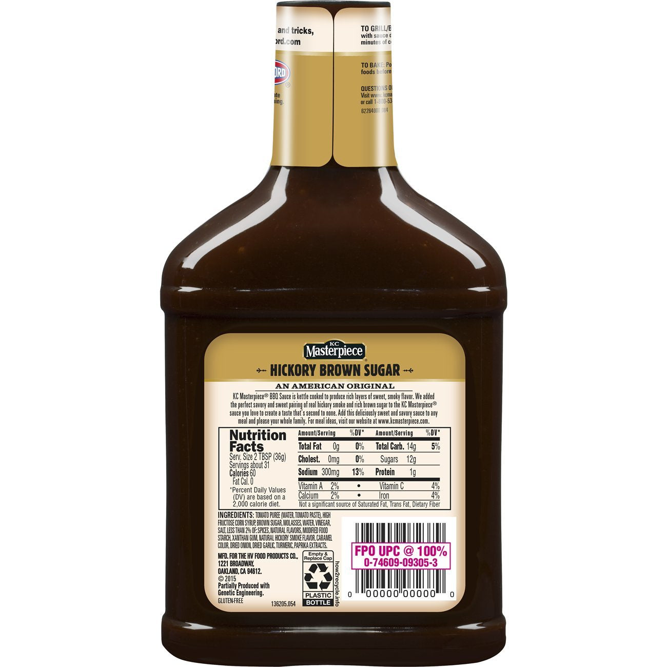 Kc Masterpiece Hickory Brown Sugar Barbecue Sauce, 40 Ounces