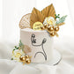 DRWATE 20 PCS Cake Toppers Set, Abstract Lady Face Lines & Ginkgo Leaves, Acrylic, Gold, Multicolor, Model GCMGL10023