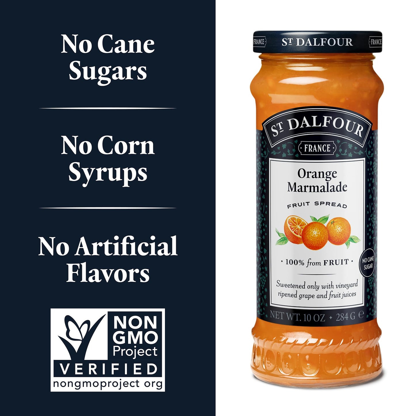St. Dalfour Orange Marmalade Fruit Spread - 10Oz - 100% From Fruit, No Artificial Ingredients, Non-Gmo, No Cane Sugars, All Natu