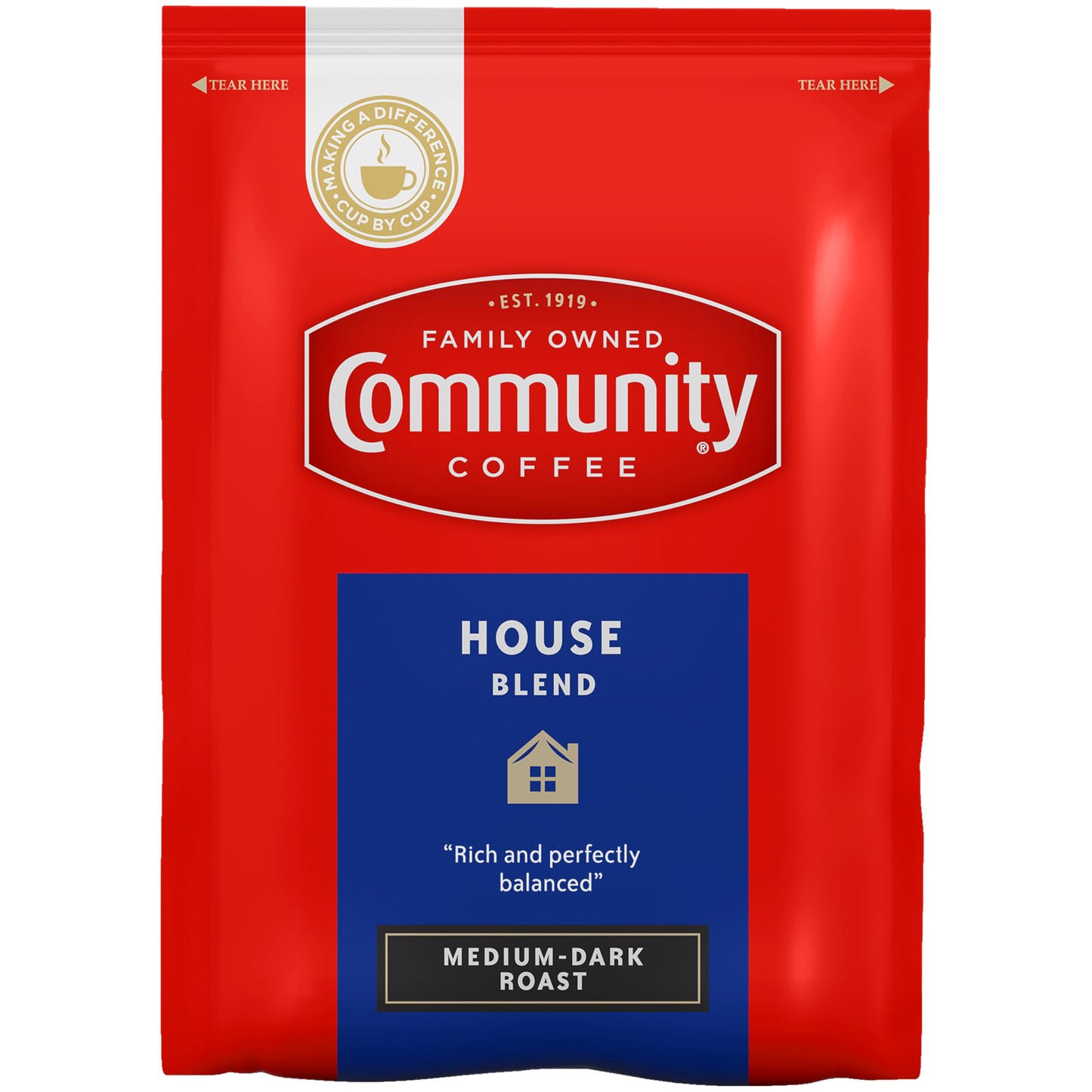 Community Coffee House Blend  Medium-Dark Roast Pre-Measured Coffee Packs  3.0 Ounce Each (Box of 20)