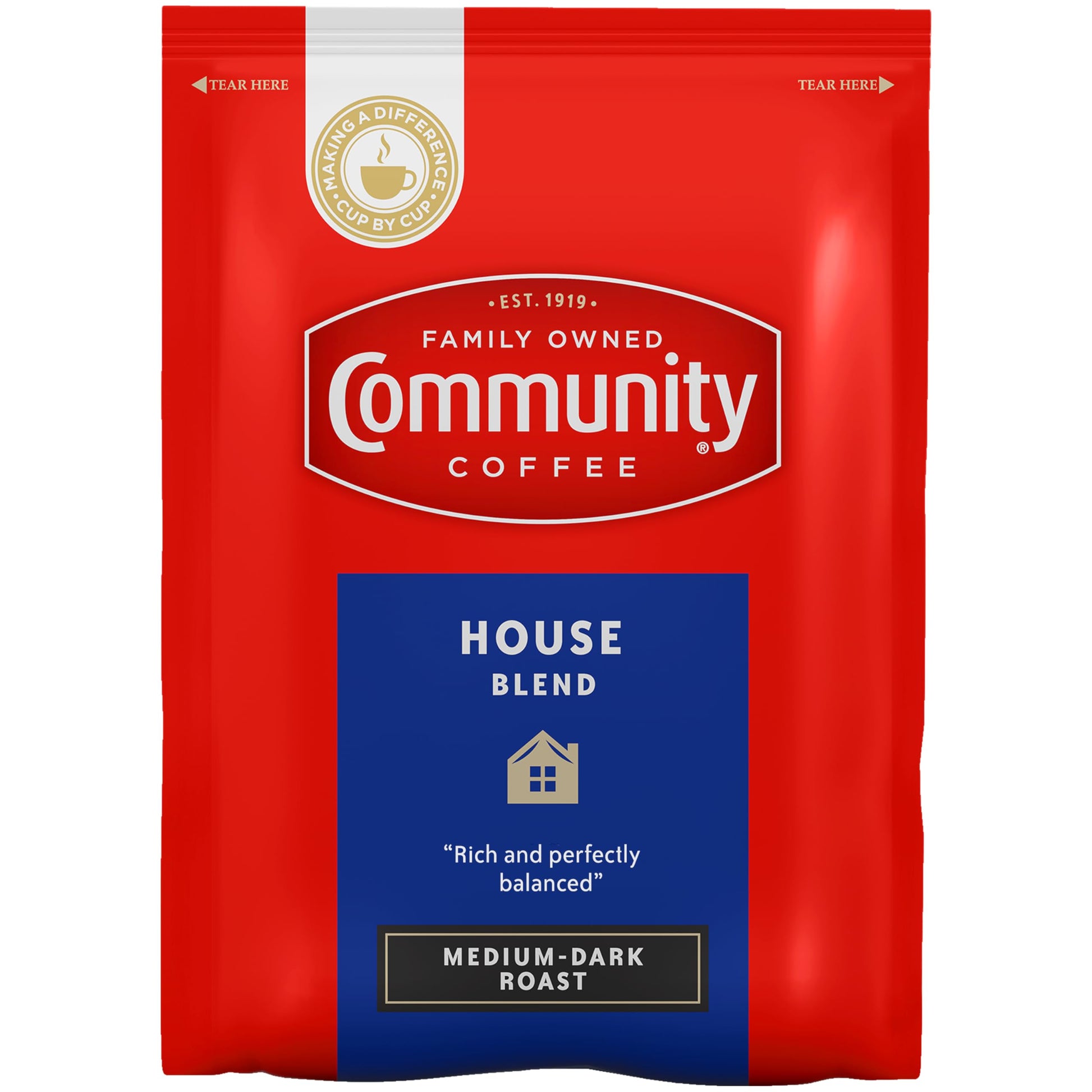 Community Coffee House Blend  Medium-Dark Roast Pre-Measured Coffee Packs  3.0 Ounce Each (Box of 20)