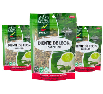 Hanan Dandelion Loose Herb Tea 3.2oz (90g Diente de Leon) - Pack of 3 Pouches with 30 Grams Each of All-Natural Dandelion Root F