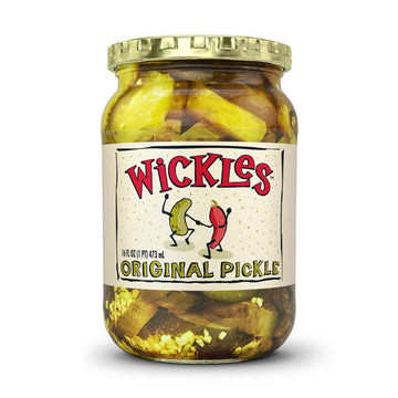 Wickles Pickles Original Pickles (6 Pack) - Spicy Garlic Pickles - Sweet & Hot Pickle Slices - Sweet, Slightly Spicy, Wickedly D