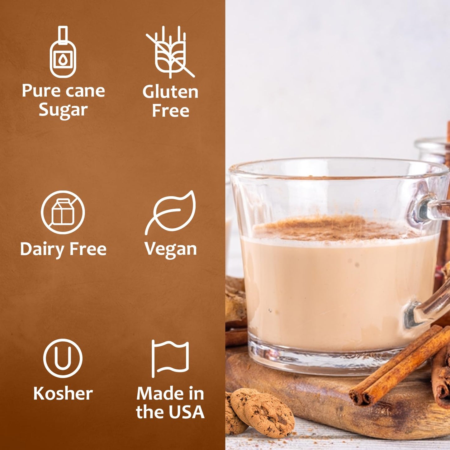 Syruvia Cinnamon Oatmeal Cookie Syrup - Cinnamon Oatmeal Cookie Coffee Syrup Flavor, 25.4 Fl Oz, Kosher, Gluten Free, Perfect Fo
