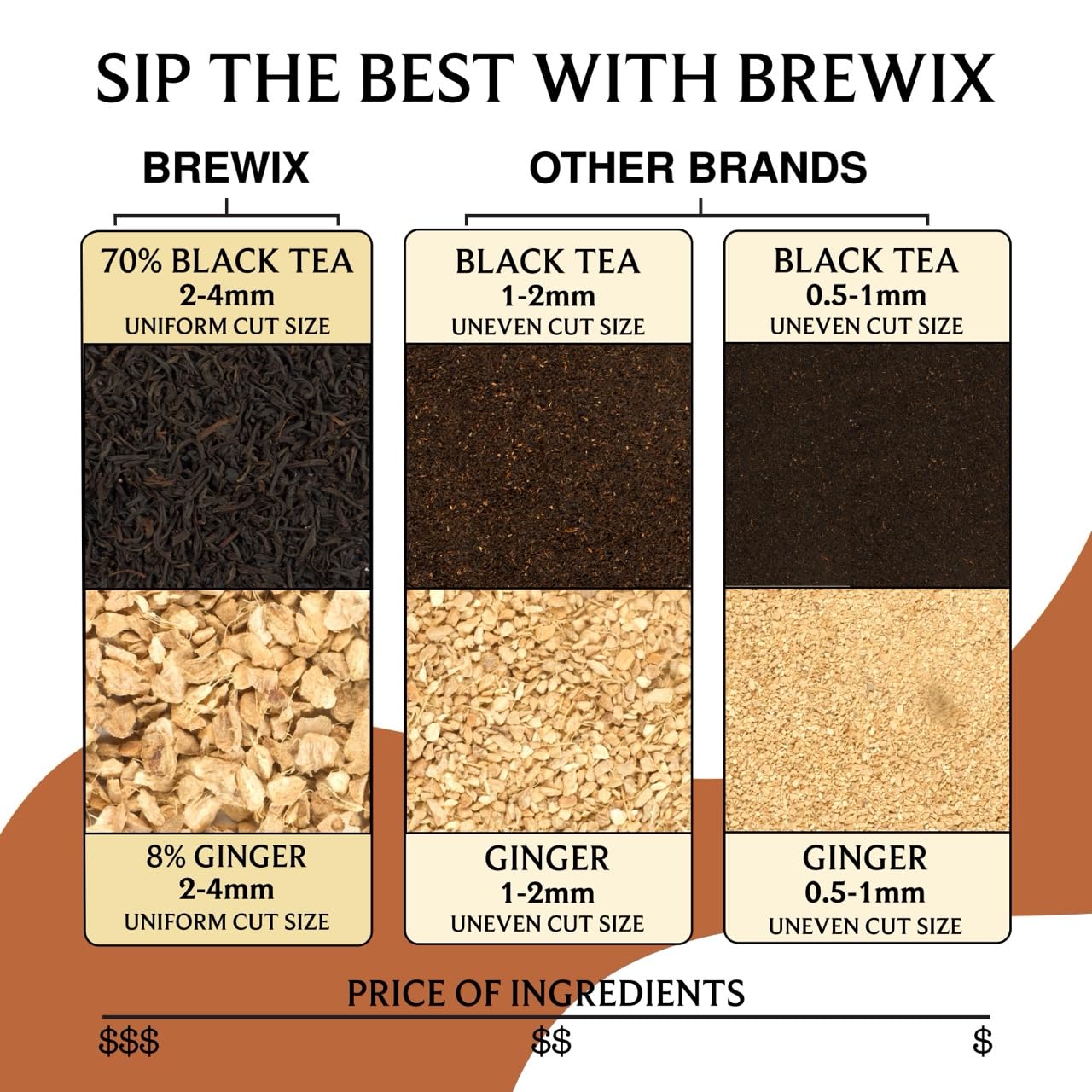 Brewix, Masala Chai Tea Bags (25 Pyramid Tea Bags) Strong, Robust & Spicy - Pure Ingredients | Black Tea, Cinnamon, Ginger, Blac