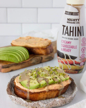 MIGHTY SESAME Tahini Paste, Whole Seed, Gluten Free, Vegan, 10.9oz (Pack of 2)