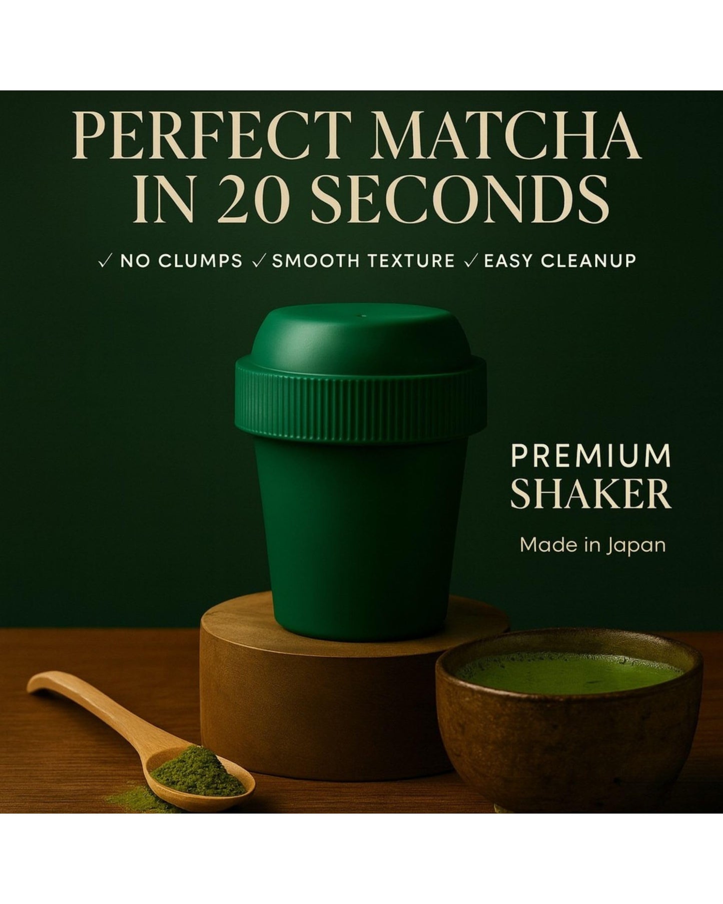 Mini Matcha Shaker (20Ml) For Green Tea Ceremonial Grade Matcha Powder & Hojicha Powder | Matcha Whisk Set | Travel Essentials | Kitchen Essentials | Gifts For Women | Black Color