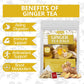 ULTHMOK Premium Ginger Tea Bags, 100 Count, Caffeine Free, 100% Ginger Root, Supports Digestion and Immunity