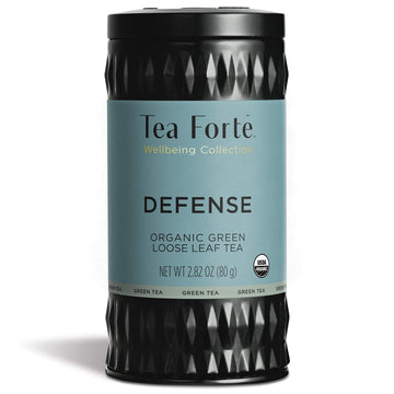 Tea Forte Defense Organic Green Tea With Echinacea, Ginger And Elderberry, Makes 35-50 Cups, 2.82 Ounce Loose Leaf Tea Canister