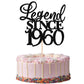 Rsstarxi Cake Topper - Glitter Happy 65th Birthday Decoration, Black