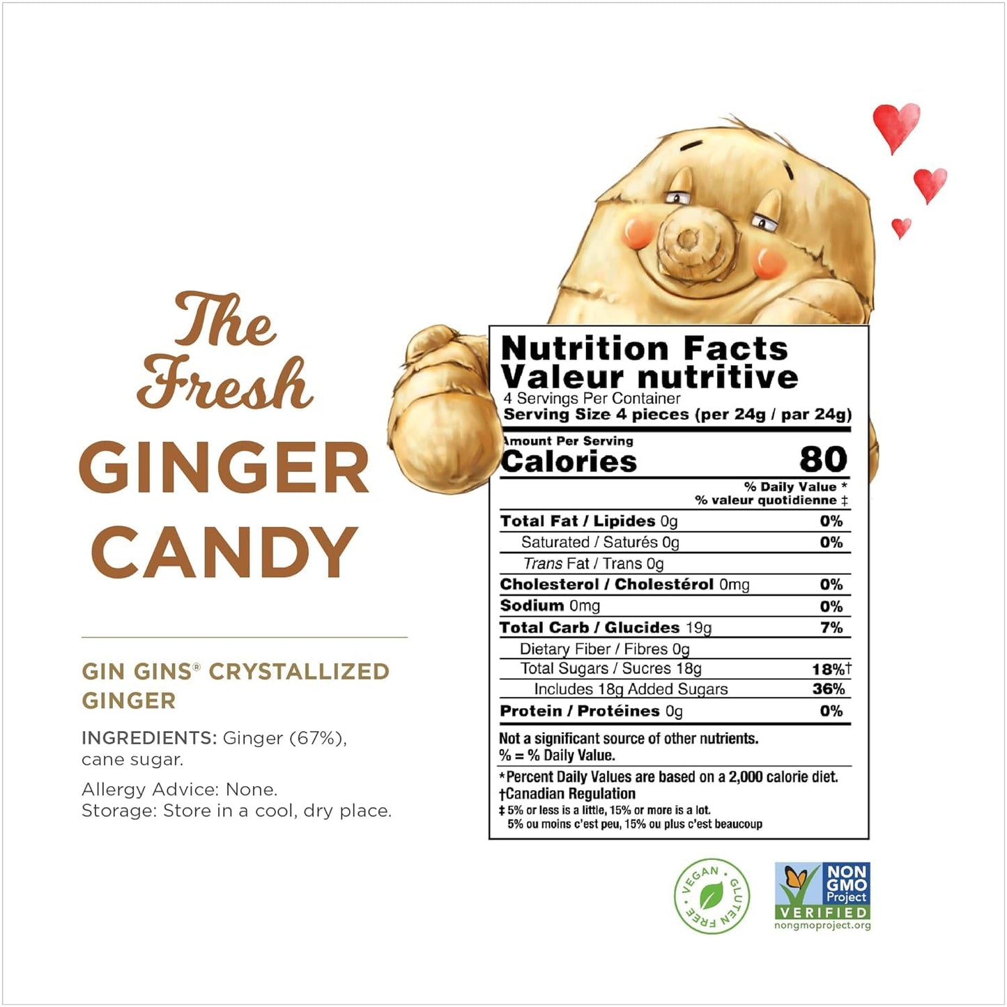 The Ginger People Gin Gins Candy, Natural, 3.5 Ounce, 12-Pack