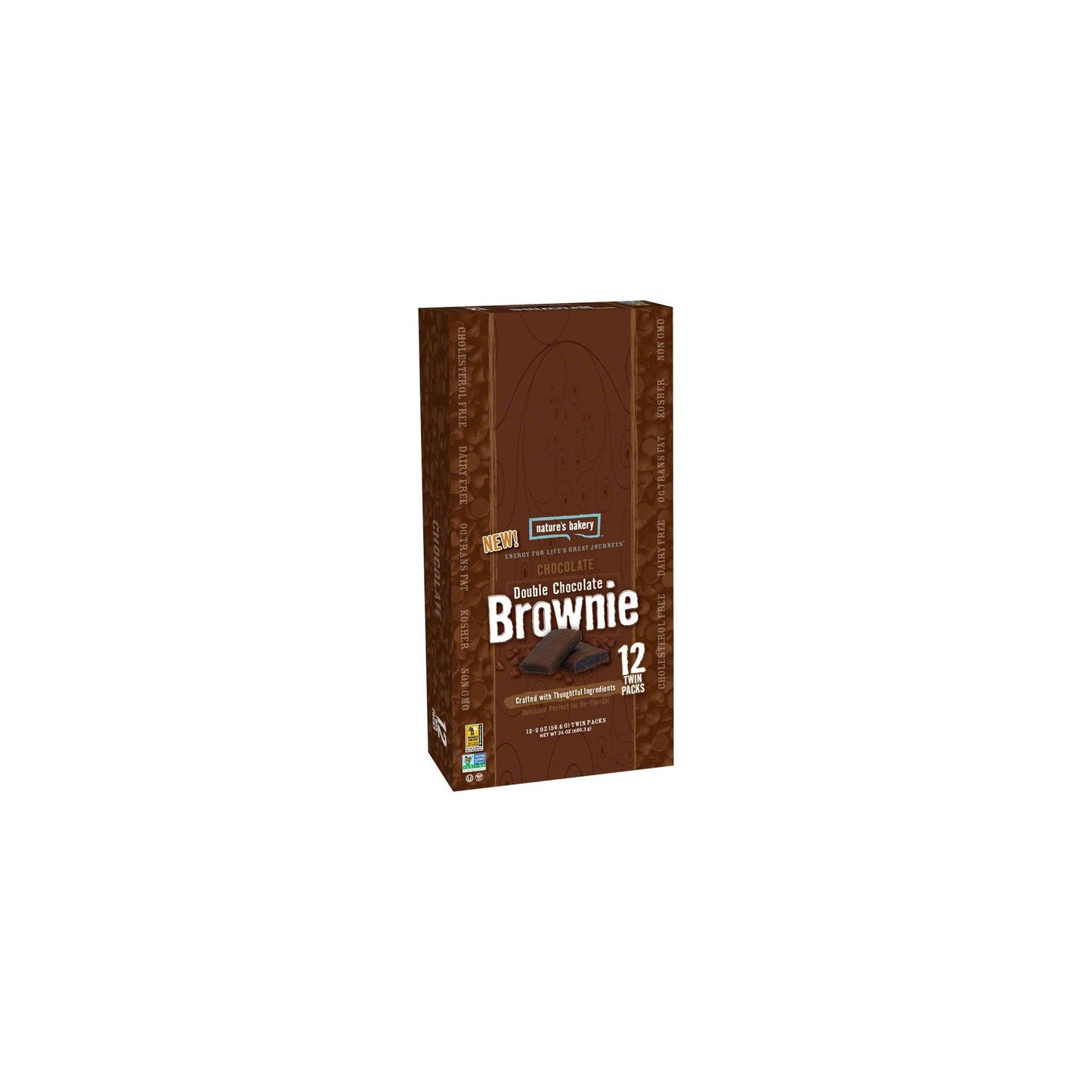 Nature’s Bakery Whole Wheat Fig Bars, Double Chocolate Brownie, Real Fruit, Vegan, Non-GMO, Snack bar, 1 box with 12 twin packs (12 twin packs)