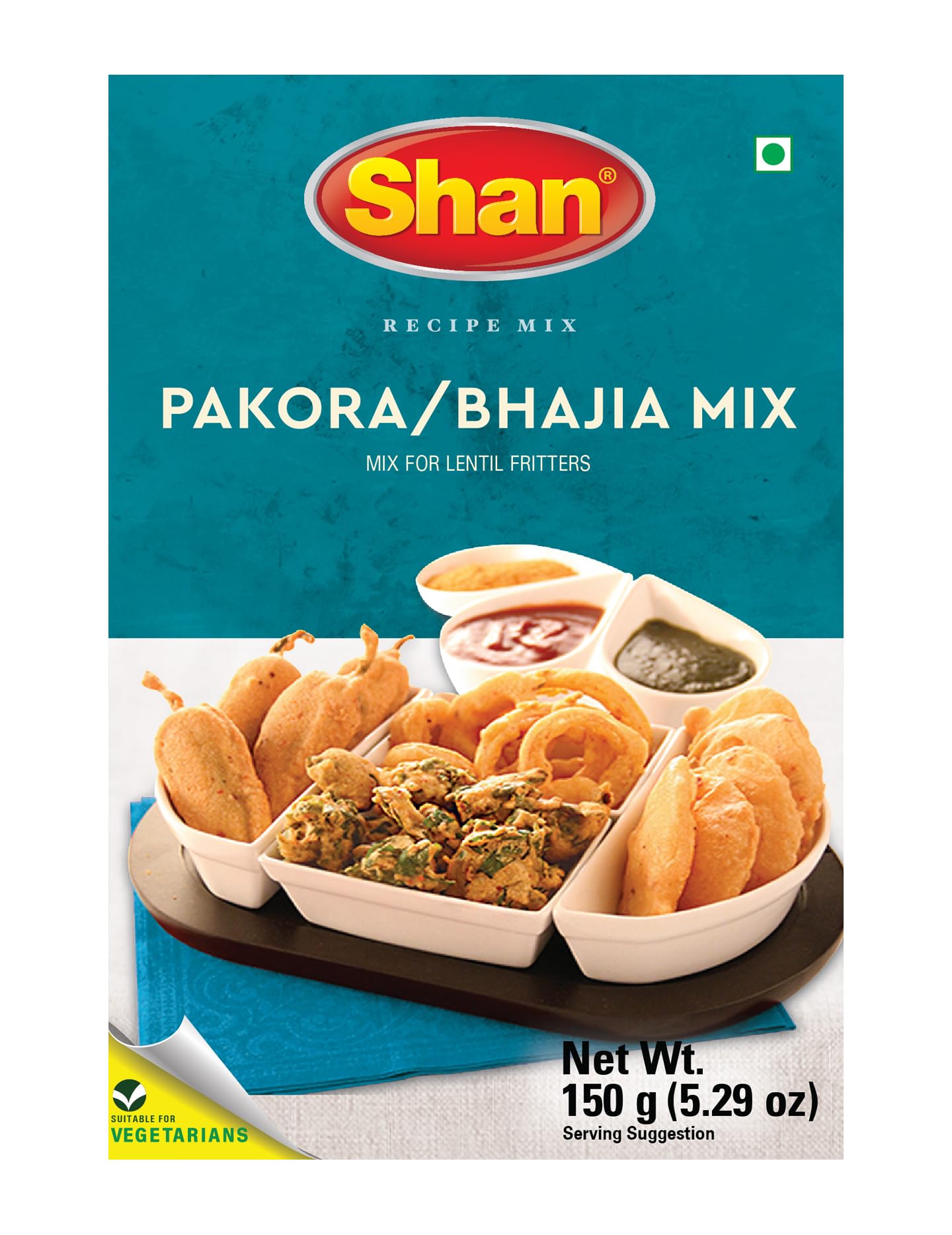 Shan Pakora/Bhajia Recipe Mix 5.29 oz (150g) - Seasoning Spice Powder for Traditional Lentil Fritters - Suitable for Vegetarians