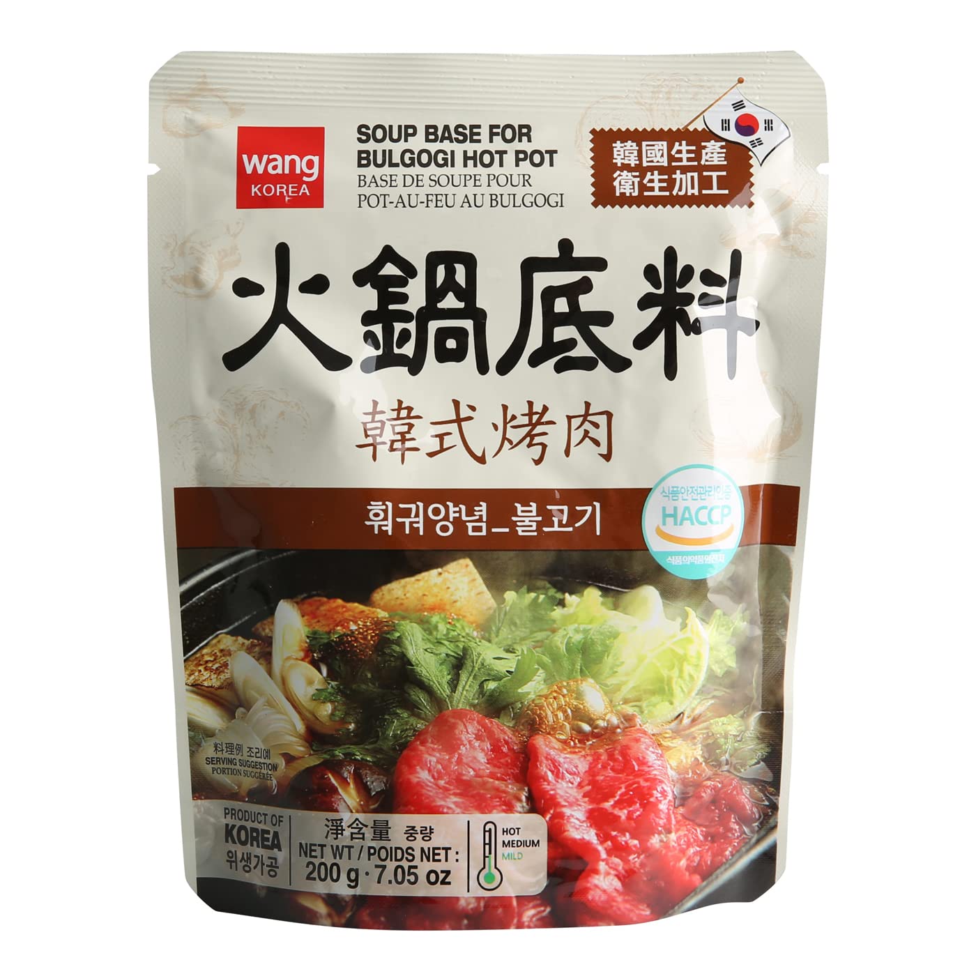 Wang Bulgogi Hot Pot Soup Base, 7.05 Ounce, Pack Of 5