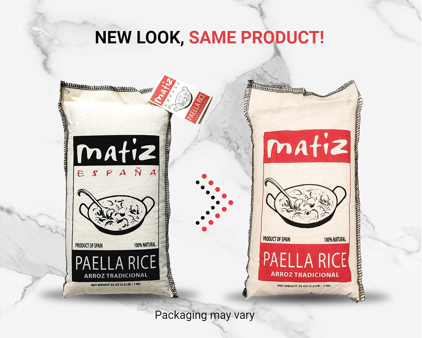 Matiz Valenciano Paella Rice from Spain (2.2 lbs.) Traditional Spanish Medium-Grain  Risotto, Arrow Negro, Seafood Dishes  Natur