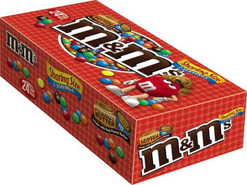 M&M'S Peanut Butter Chocolate Candy Sharing Size 2.83-Ounce Pouch 24-Count Box