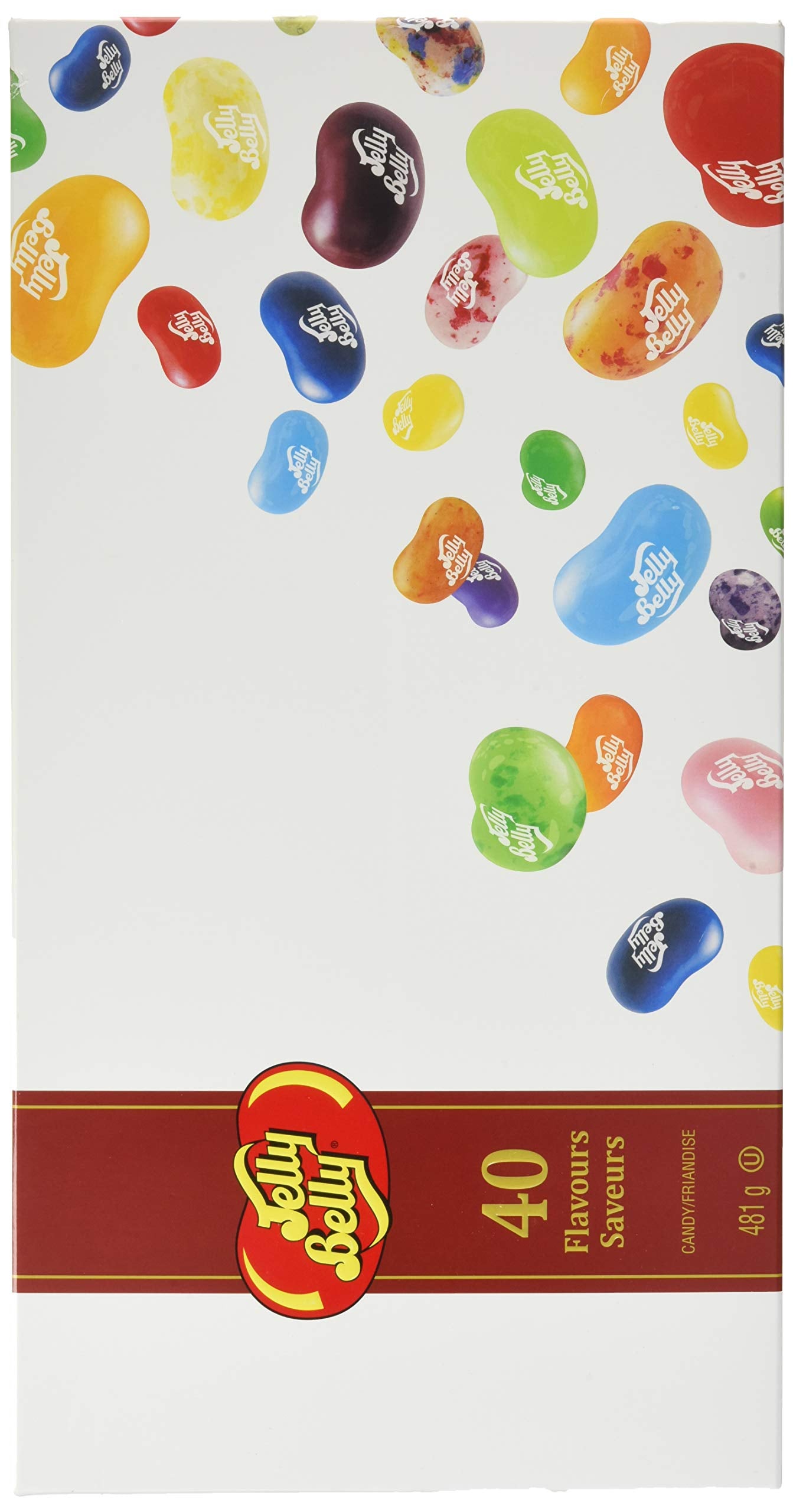 Jelly Belly Jelly Beans Gift Box, 40 Flavors, 17 oz, 1.06 lb, Model 64868-CASE