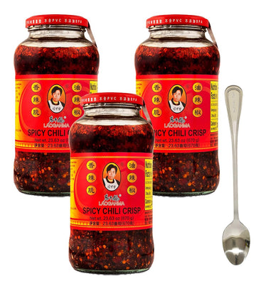 laoganma spicy chili crisp sauce Xiang La Cui Comes with a free Toothsome Mart spoon (pack of 3, 23oz)