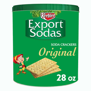 Keebler Export Sodas Soda Crackers, Soup Crackers, Lunch Snacks, Original, 28Oz Can (1 Can)