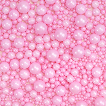 Dazzjoy Edible Pink Pearl Sprinkles, Pearl Sugar Sprinkles130G/4.58Oz, Cupcake Toppers Cake Decorations, Easter Wedding Party Va