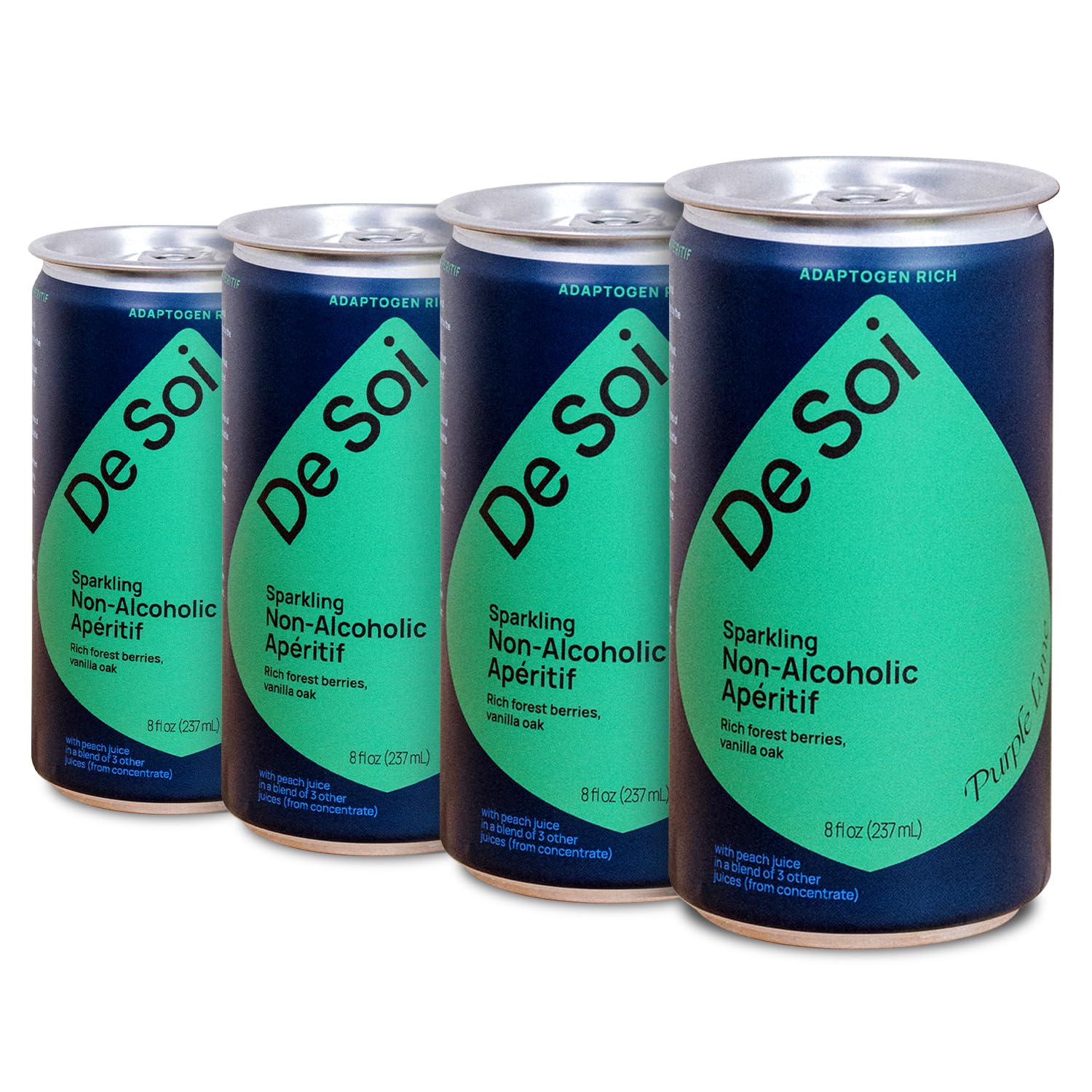 De Soi Purple Lune By Katy Perry - Sparkling Beverages, Natural Botanical, Adaptogen Drink, Cherry, Ashwagandha, Green Tea, Vega