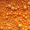 Edible Orange Pearl Sugar Sprinkles Candy Mix Size Baking Edible Cake Decorations Cupcake Toppers Cookie Decorating Wedding Party Valentine Halloween Christmas Supplies 100G/3.53Oz